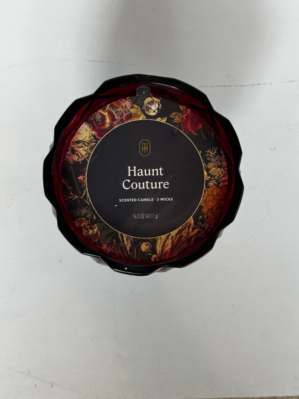 Threshold Faceted Coup Haunt Couture Large Glass Filled Red Wax 14.5oz Candle - Picture 6 of 9